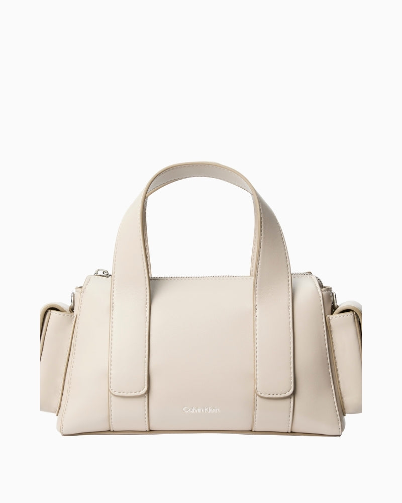 Front view of Calvin Klein black croc‑embossed leather 6‑card case