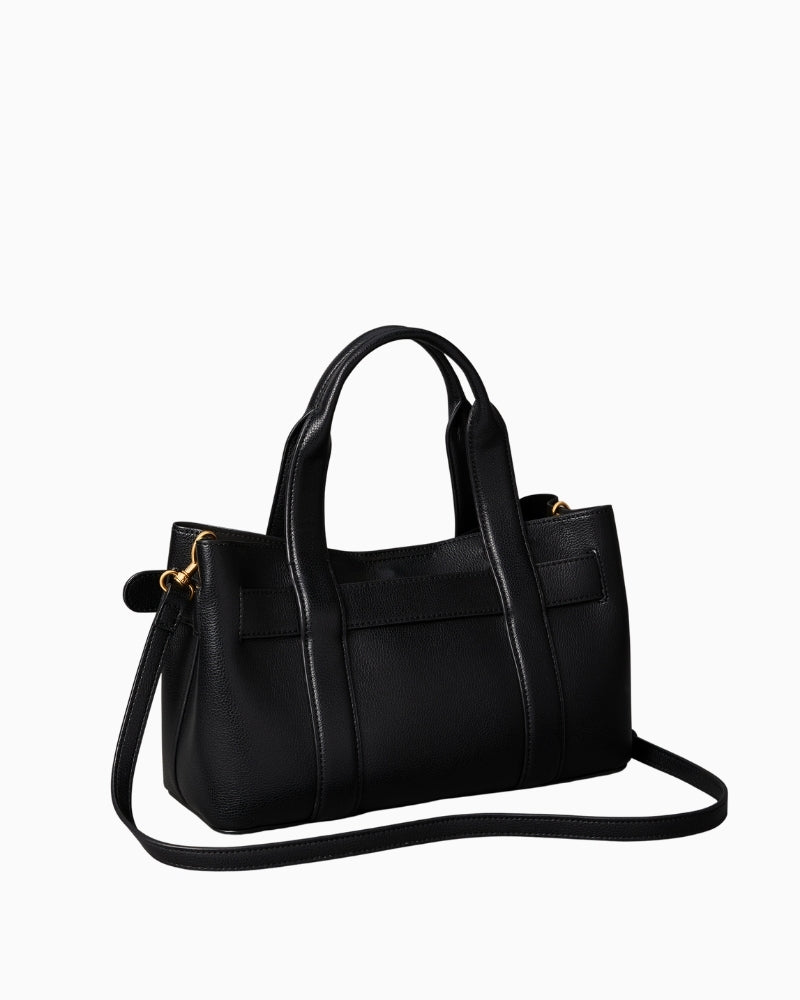 Back view showcasing clean taupe finish and subtle branding