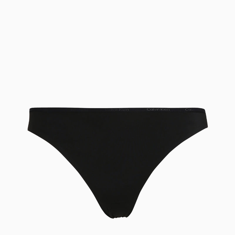 Black Calvin Klein bikini briefs front view with smooth design