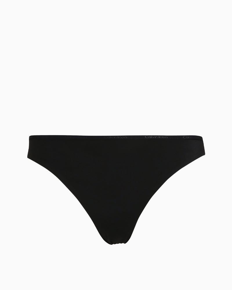 Black Calvin Klein bikini briefs front view with smooth design