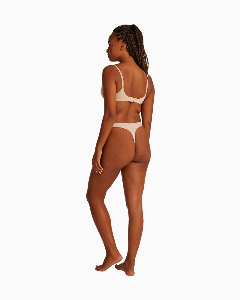 Back view of Calvin Klein Perfectly Fit Thong highlighting lightweight, smooth fabric