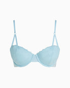 Front view of Calvin Klein lift balconette bra in stratosphere blue