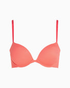 Front view of Calvin Klein push up plunge bra in exquisite pink