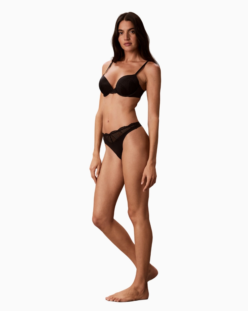 Calvin Klein Push Up Plunge Bra in Black side view