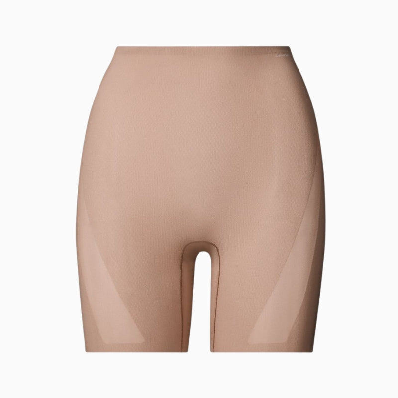 Calvin Klein Stay Put Mesh Sculpted Shapewear Shorts in nude with high-waist fit