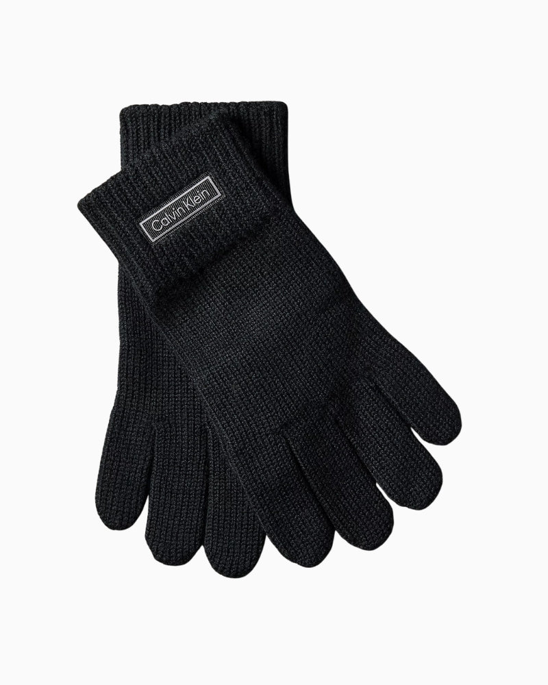 Ribbed wool cashmere gloves by Calvin Klein with touchscreen fingertips