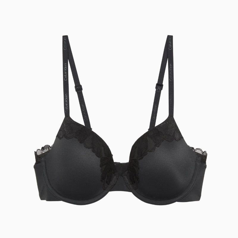 Calvin Klein lightly lined black bra fabric detail