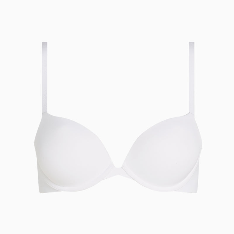 Calvin Klein padded plunge bra in color white front view