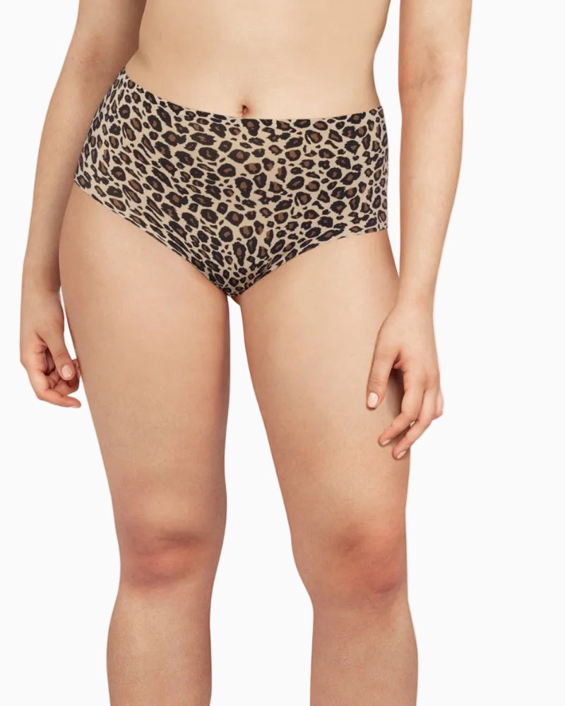 Chantelle Soft Stretch High Waist Briefs in Leopard front view