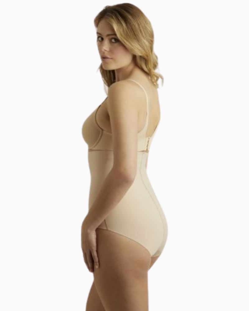 Side view of Cupid hi-waist brief showing smooth silhouette and flat seams