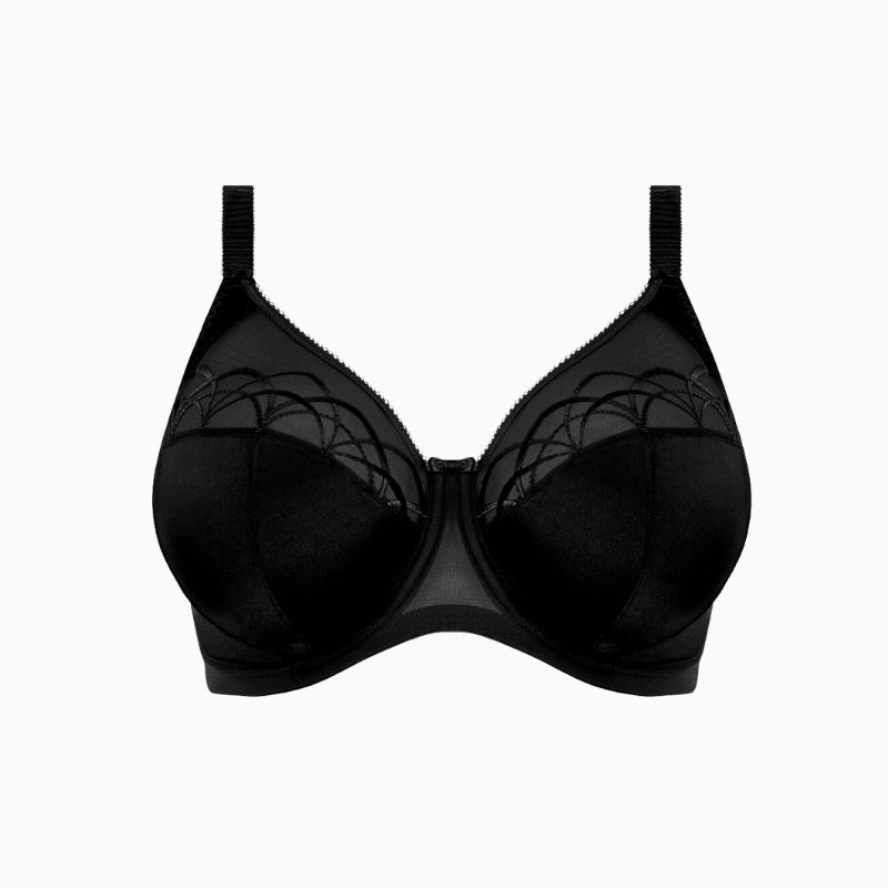 Elomi Full Cup Bra in black embroidered cup detail