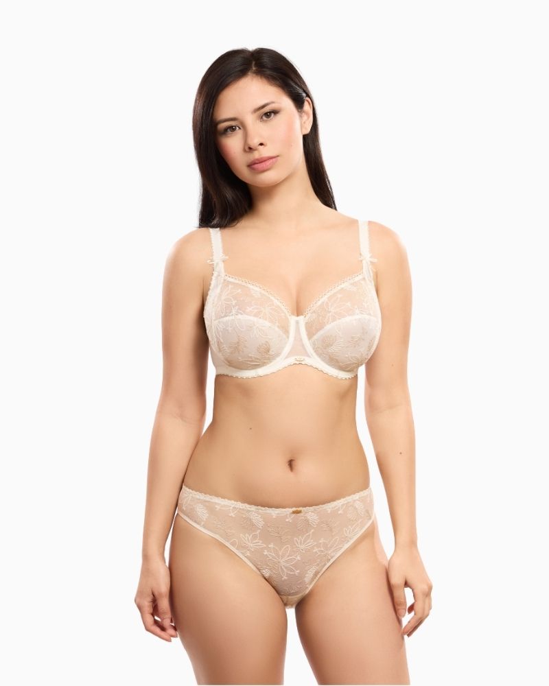 Front view of Alix bra showing adjustable straps and soft, full coverage fit