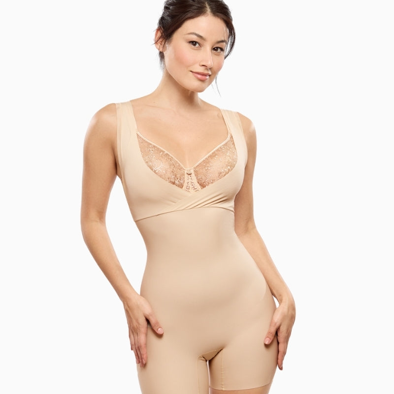 Empreinte Eclipse shaping bodysuit Creamy Beige front view product – Áines Boutique