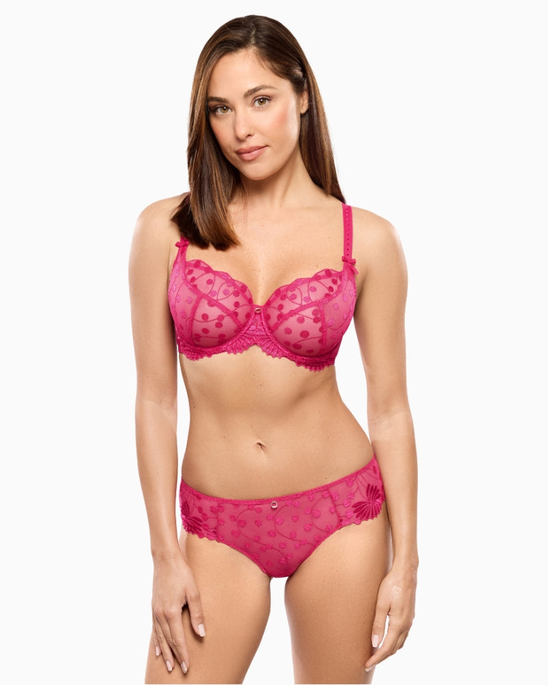 Empreinte Tess low-necked bra Rose Samba side view strap detail – Áines Boutique
