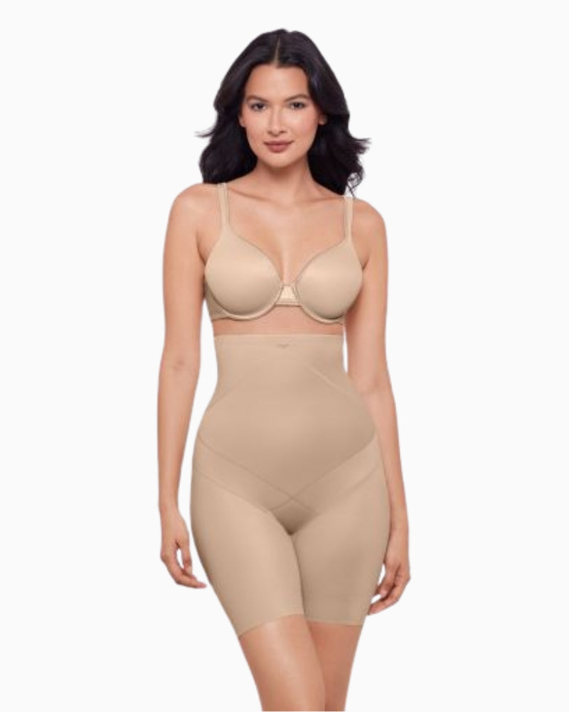 Eve Miraclesuit Tummy Tuck Hi Waist Thigh Slimmer in Nude front view
