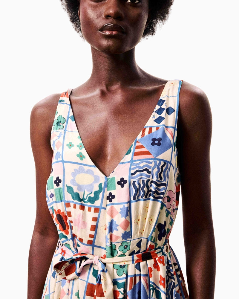 FRNCH CONSORDIA Dress Mix & Match multi neckline detail