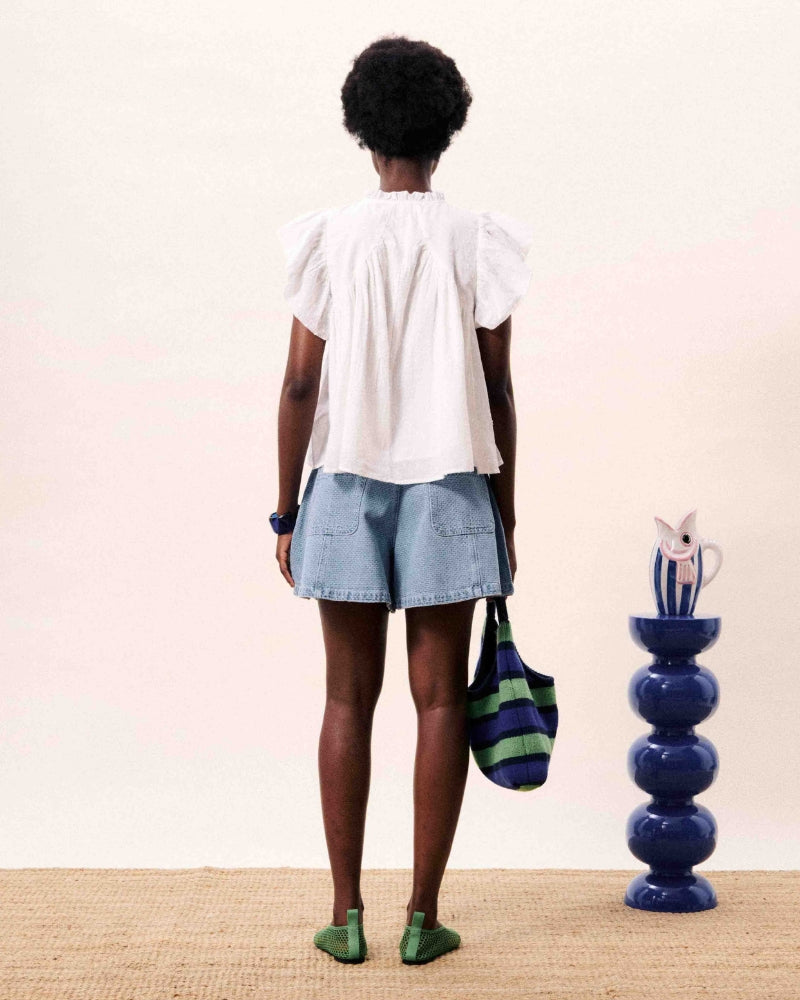 FRNCH Khoi shorts in denim back view