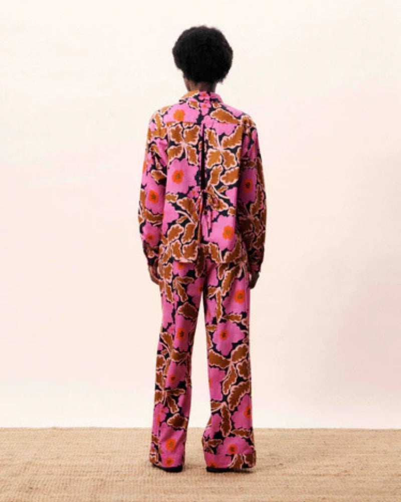 FRNCH LOTUS Vitoria Trousers in pink back view