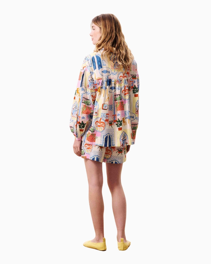 FRNCH Lapis shorts in multi colour back view