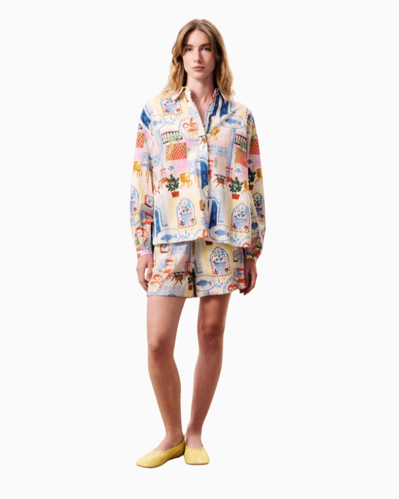 FRNCH Lapis shorts in multi colour front view