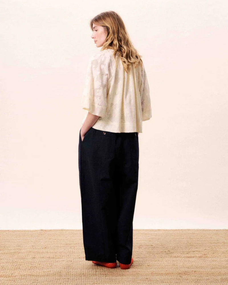 FRNCH MARESIAS cream blouse back view