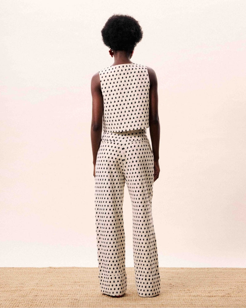 FRNCH Nautilus vest in cream back view
