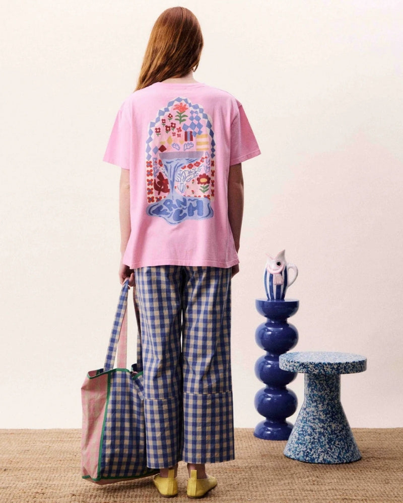 FRNCH Nymphaea T-shirt pink back graphic print