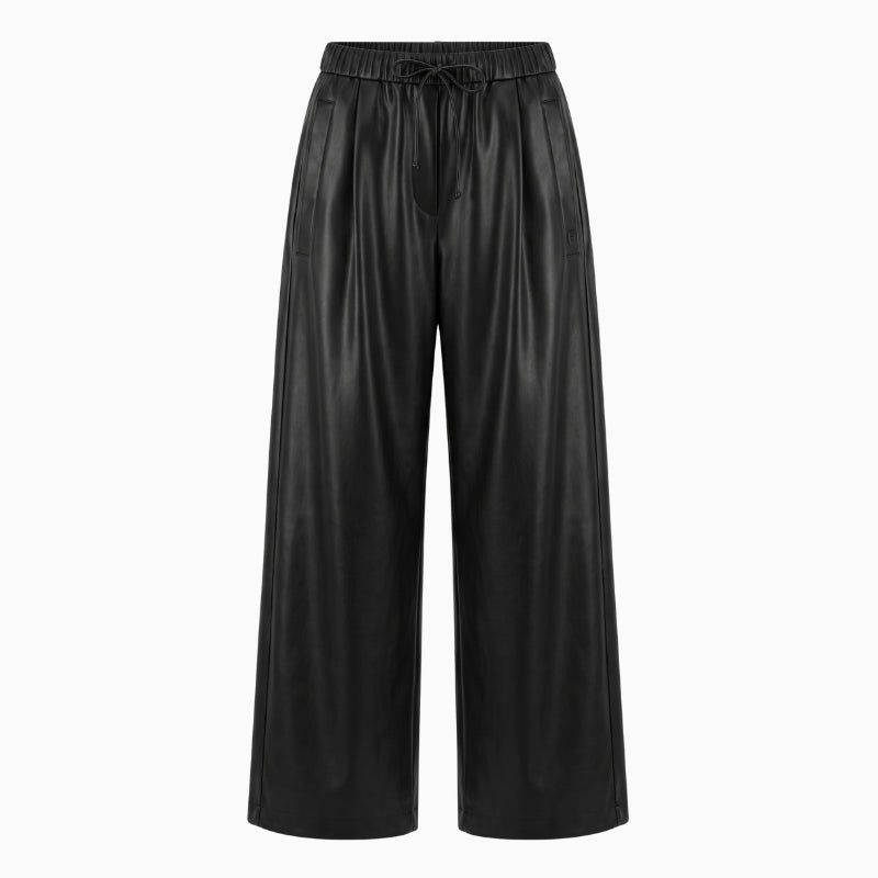 FRNCH Odaesan PU Trousers in Black front view