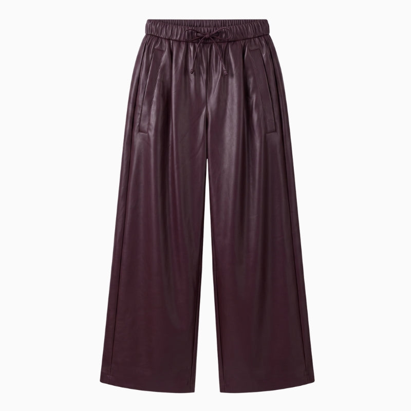 FRNCH Odaesan PU Trousers in Brown front view