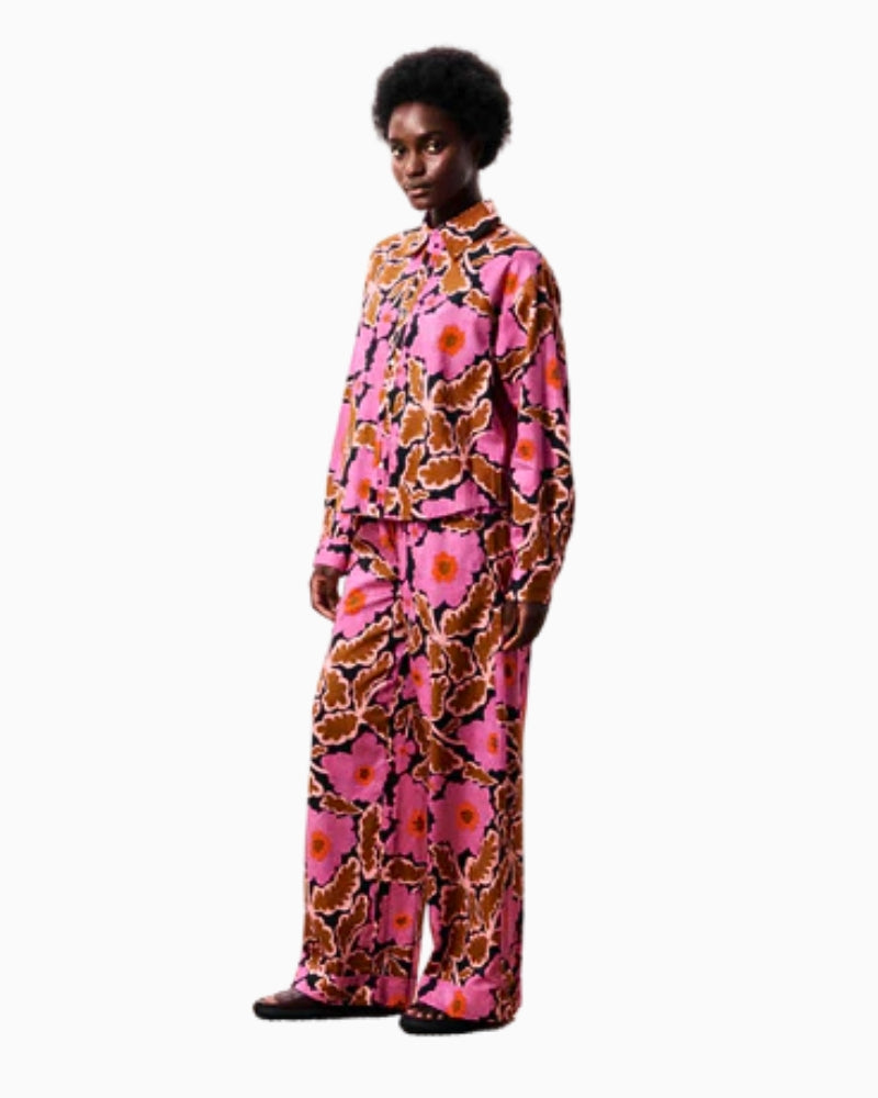 FRNCH Sailor Vitoria Shirt black floral print side view