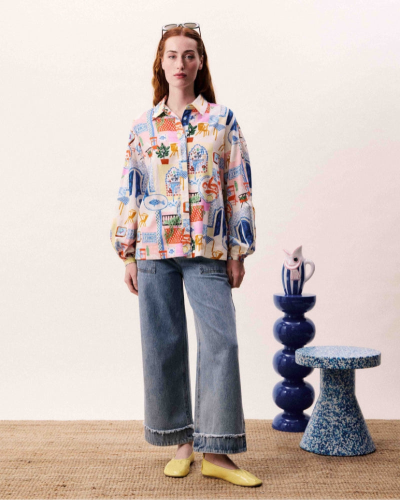 FRNCH Topaze shirt in multi colour full front view