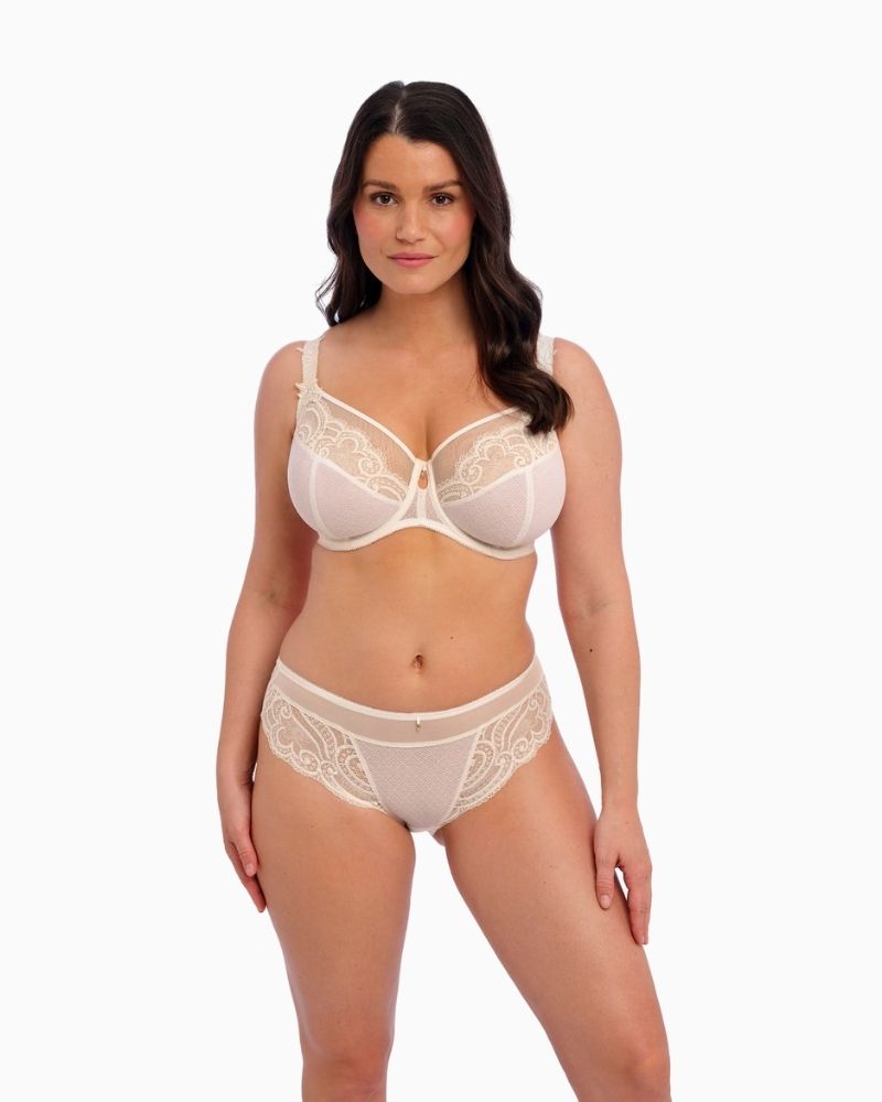 Fantasie Cerys Brief in cream pink with delicate lace front and guipure embroidery