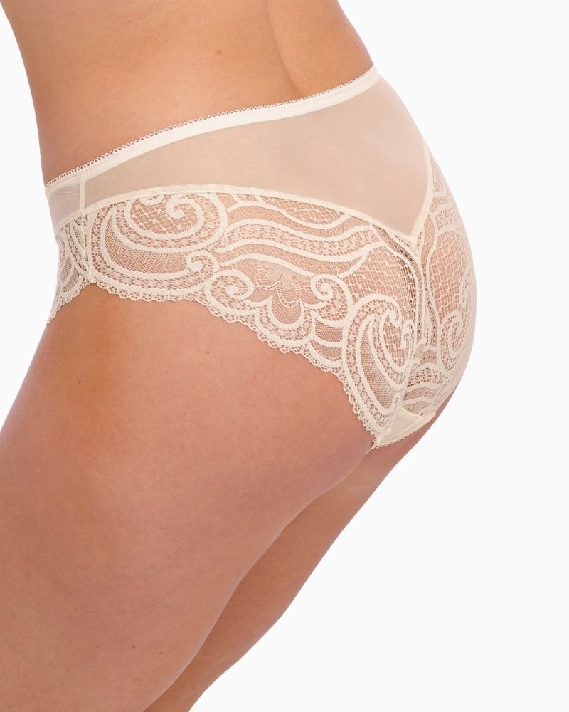 Close-up view of Fantasie lace brief showing soft stretch lace and full coverage