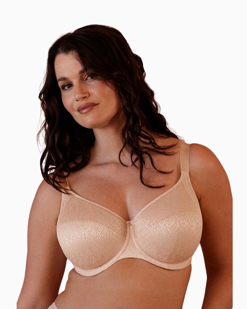 Close-up of Fantasie non-padded bra showing soft lace moulded cups