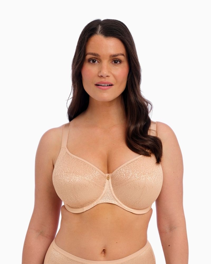 Front view of Fantasie Demure bra highlighting supportive side panels