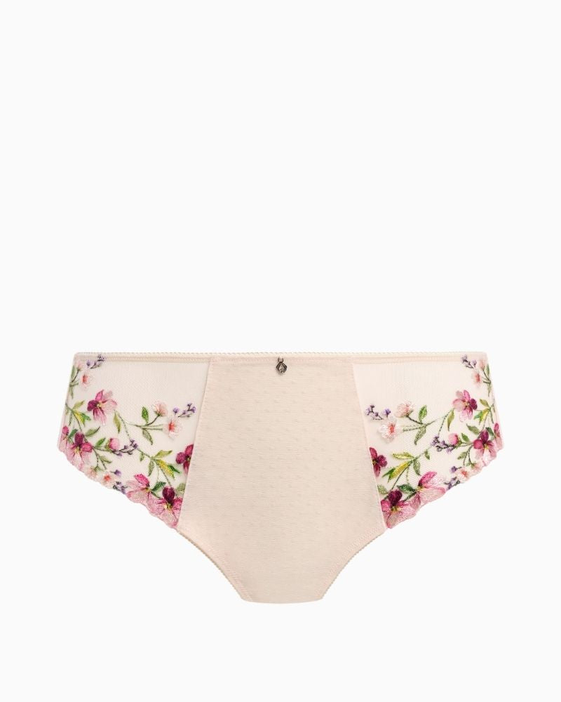 Fantasie Marie Delicacy Brief in soft pink with floral embroidery and centre gem