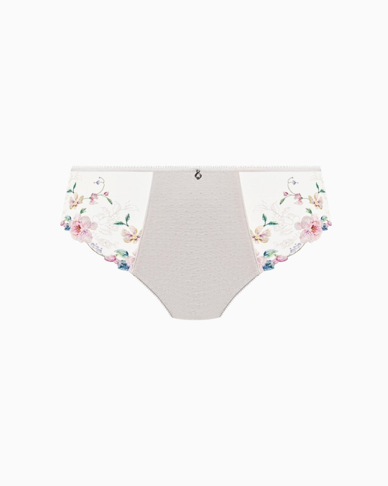 Fantasie Lillia Brief white flat lay front view with embroidery