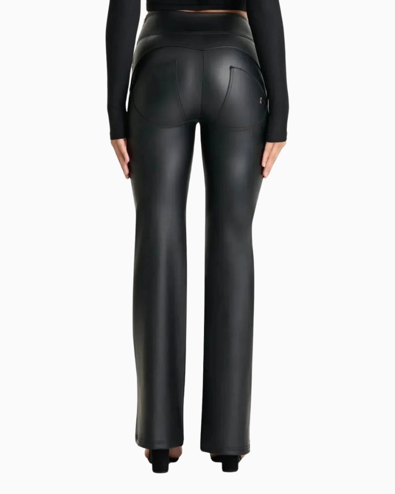 Freddy WRUP Faux Leather Super Flare in Black back view