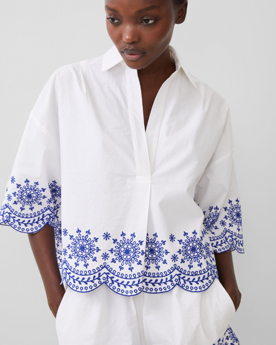 French Connection - Alissa Cotton Embroid Popover 