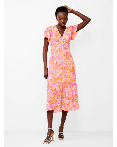 French Connection - Cass Delphine Short Sleeves V-Neck Midi Dress