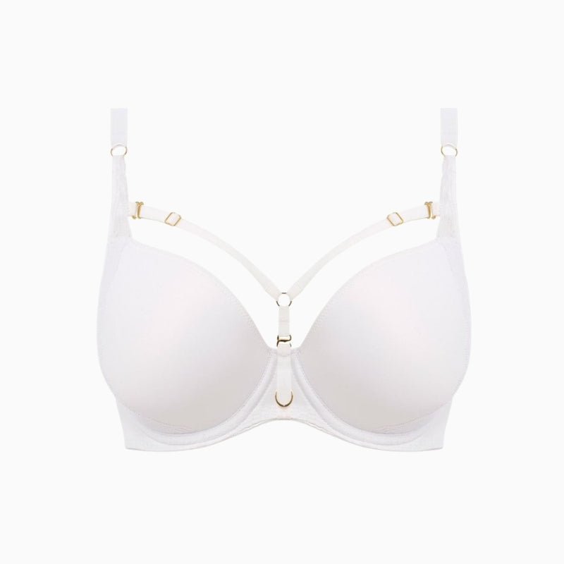 Freya Temptress Moulded Plunge Bra in White fabric detail