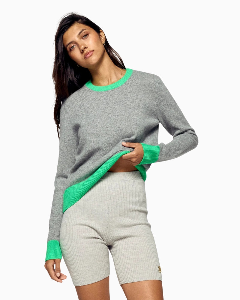 From Future two-tone cashmere sweater in dark grey mélange