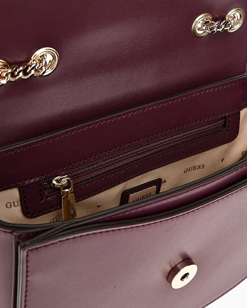 Interior of GUESS Jane bag with zip pocket and lining