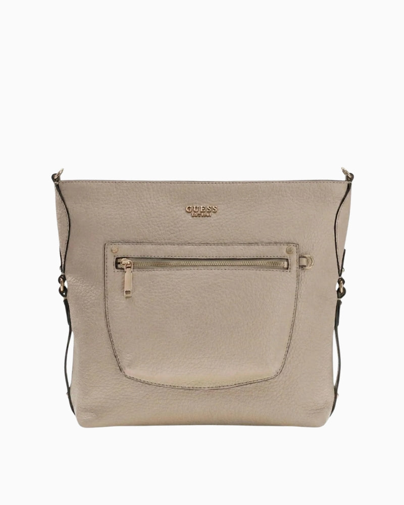 GUESS Marsha mini handbag beige front view – Áines Boutique