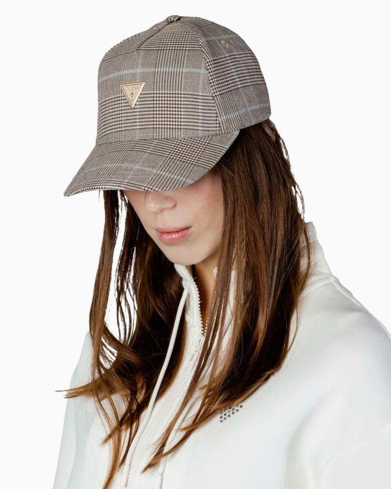 GUESS Wales Hat in checkered pattern front view