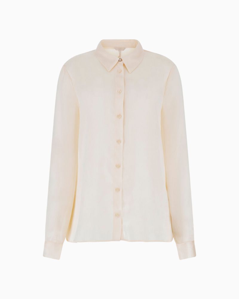 White jacquard shirt by GUESS with 4G and peony logo detail