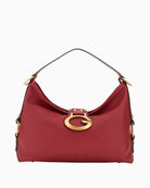 Guess Camden shoulder bag in red faux leather with gold hardware
