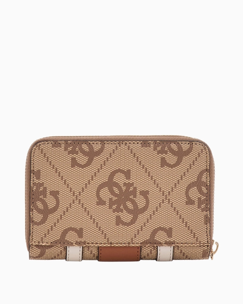 Back view of GUESS Erenia beige wallet