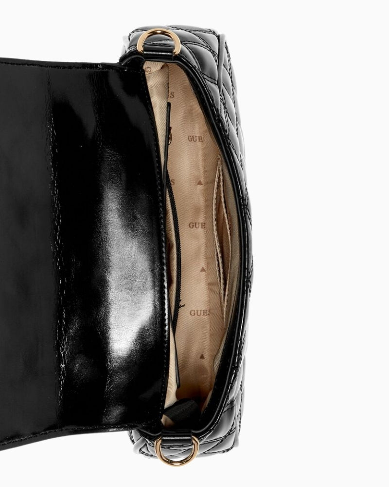 Interior of Giully II flap bag with spacious compartment