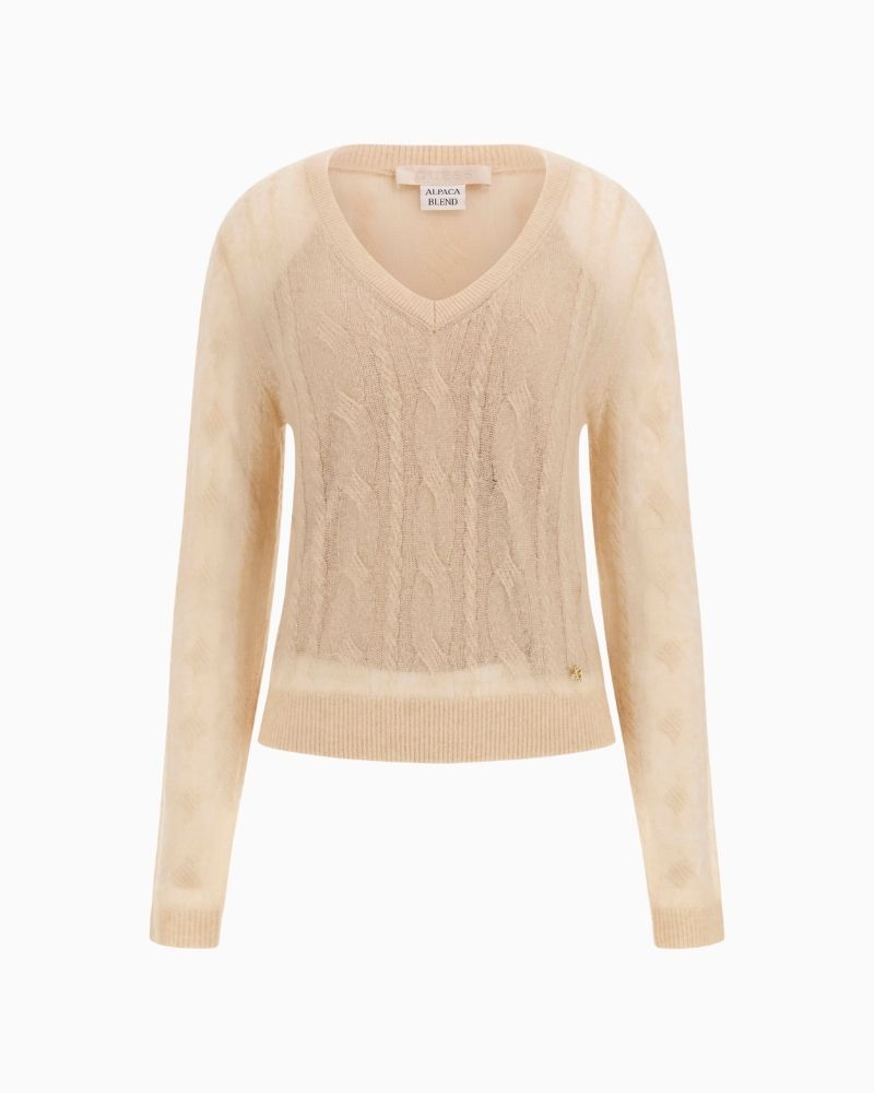 Guess vanilla sweater in wool blend with long sleeves and soft texture